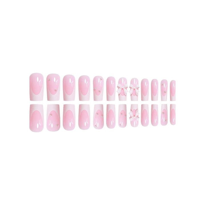 Decorative Press-On Nail Art with Bow Details Kalsten