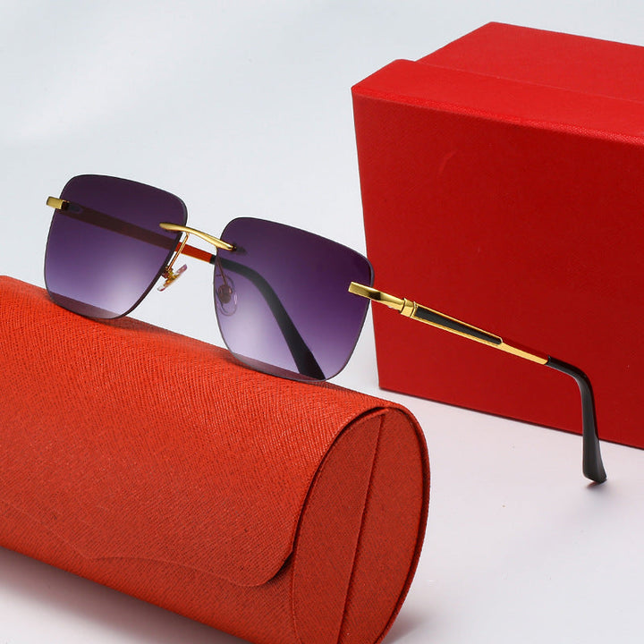 Women's fashionable rectangular semi-rimmed sunglasses with innovative design Kalsten