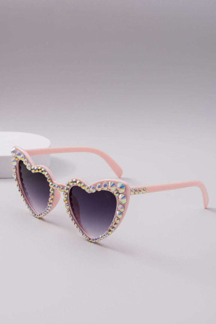 Women's Heart-Shaped Sparkle Sunglasses Kalsten