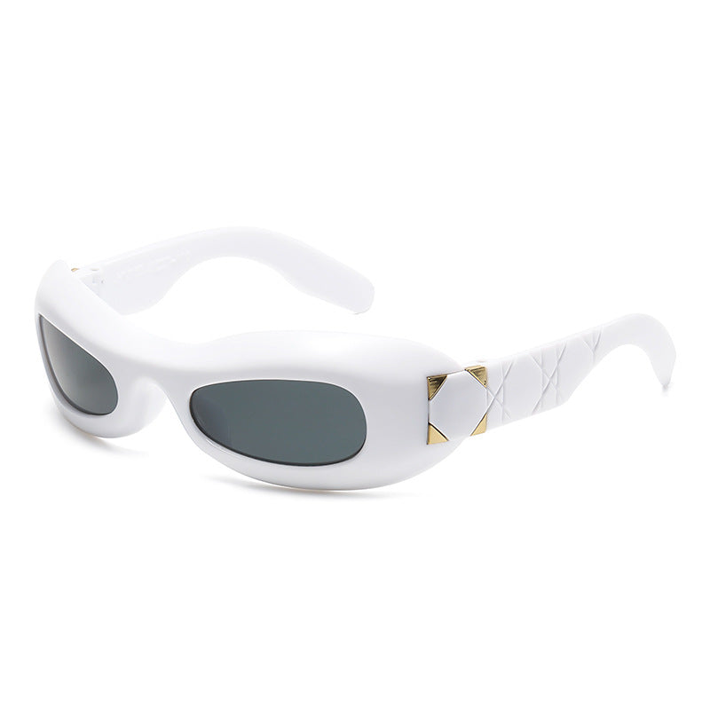 Women's futuristic designer sunglasses with innovative Kalsten frame