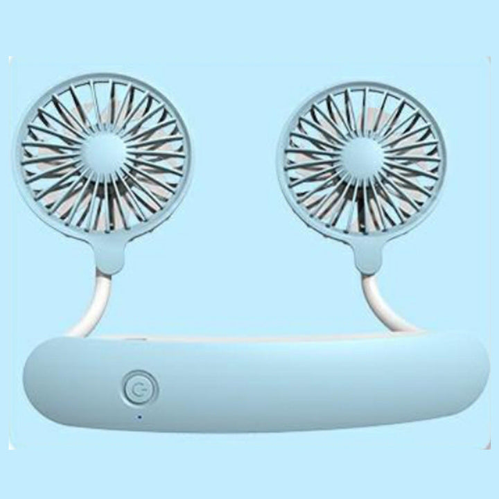 Unisex nano portable double neck fan with silent motor, adjustable fan heads, and rechargeable battery Kalsten