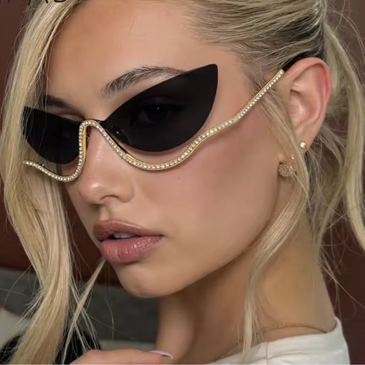Women's extravagantly shaped Cat-Eye sunglasses with sparkling appliqués Kalsten