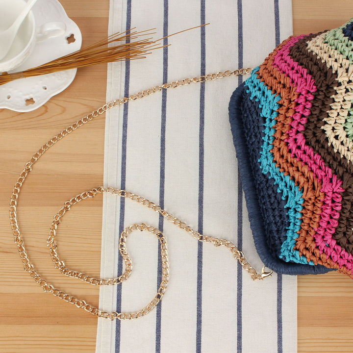 Handcrafted shoulder bag with cheerful wave pattern Kalsten