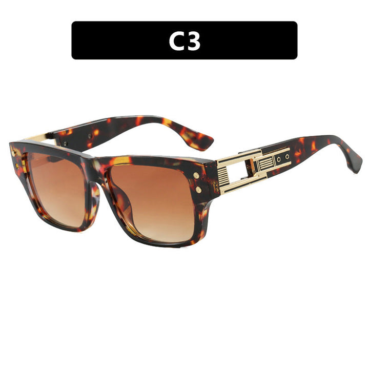 Women’s trendy square sunglasses with elegant gold decorative structure Kalsten