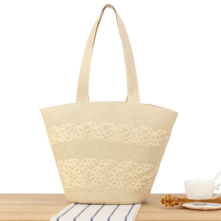 Stylish Woven Tote Bag with Elastic Shoulder Straps Kalsten
