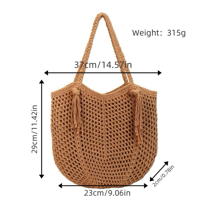 Macrame Beach Bag with Fringe Details Kalsten