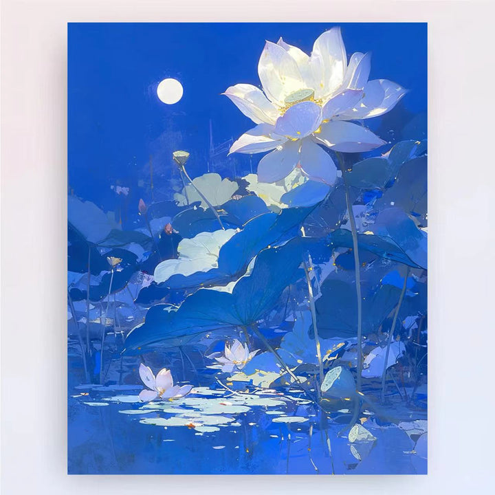 Contemporary Lotus Floral Canvas Art Print Kalsten