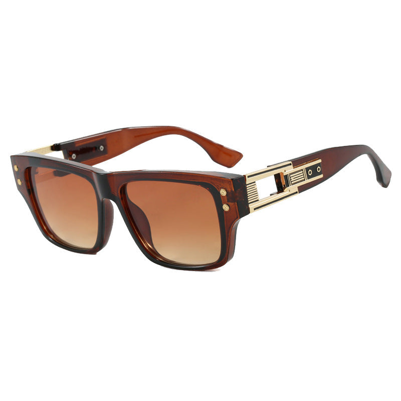Women’s trendy square sunglasses with elegant gold decorative structure Kalsten
