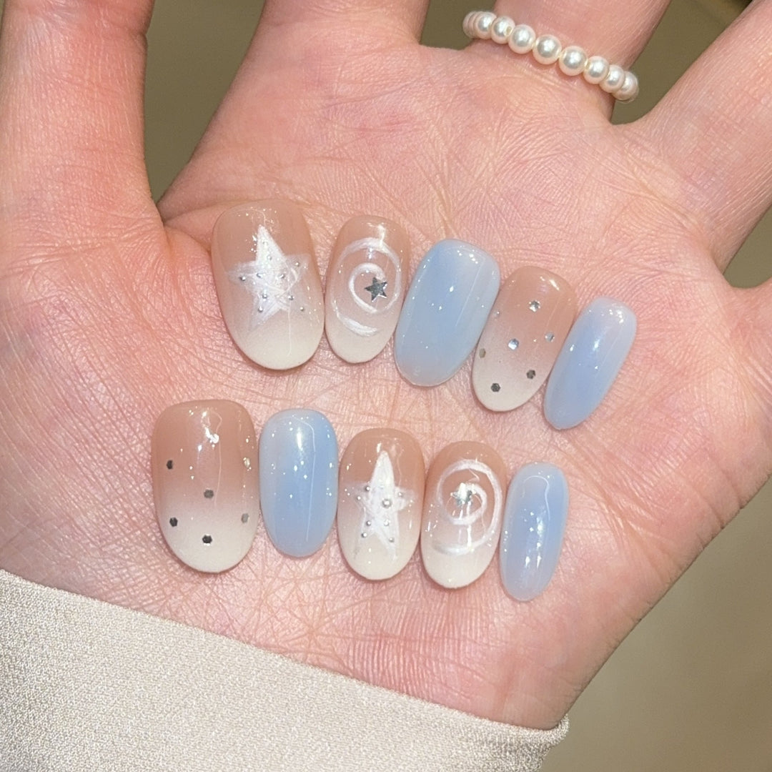 Artificial Nail Tips in Sparkling Star Design Kalsten