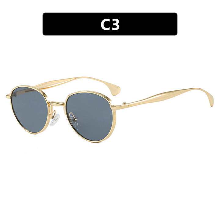 Women's round sunglasses with elegant metal frame and UV protection Kalsten