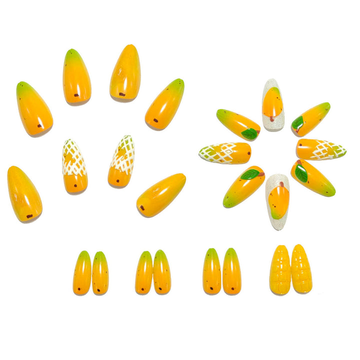Creative artificial nails with colorful mango design Kalsten