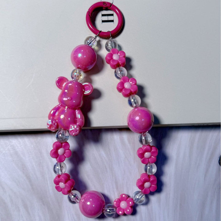 Playful Bear-Themed Beaded Keychain kalsten