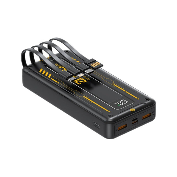 Portable power bank with integrated cable management and digital display Kalsten