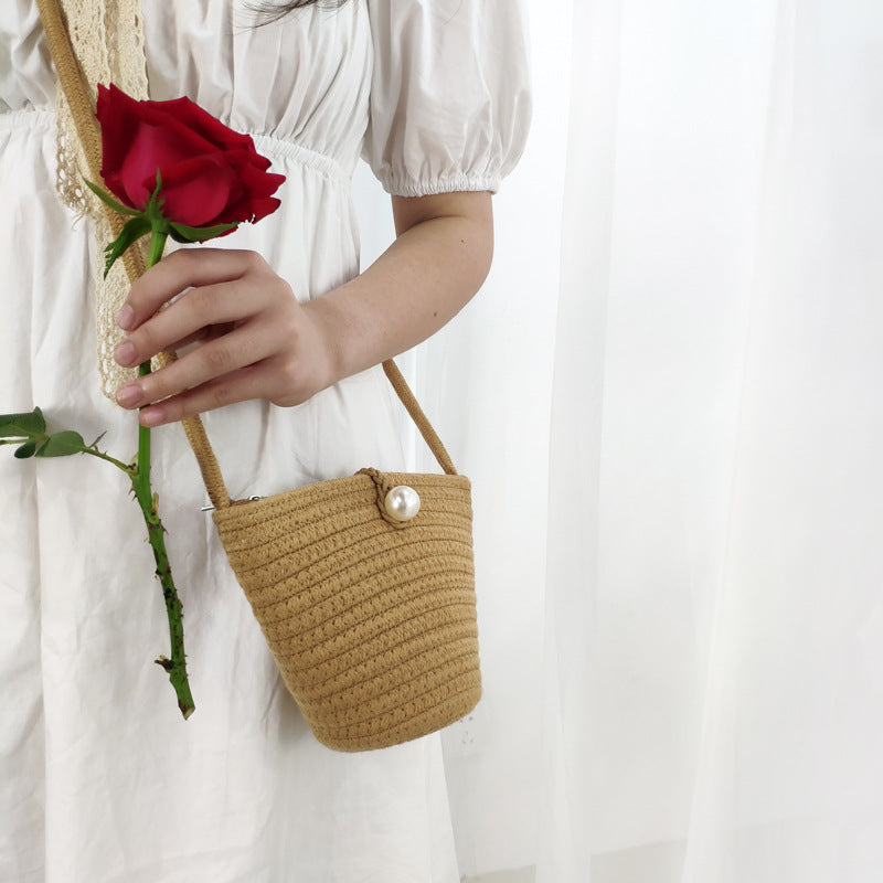 Handmade Macrame Bag with Bead Accent Kalsten