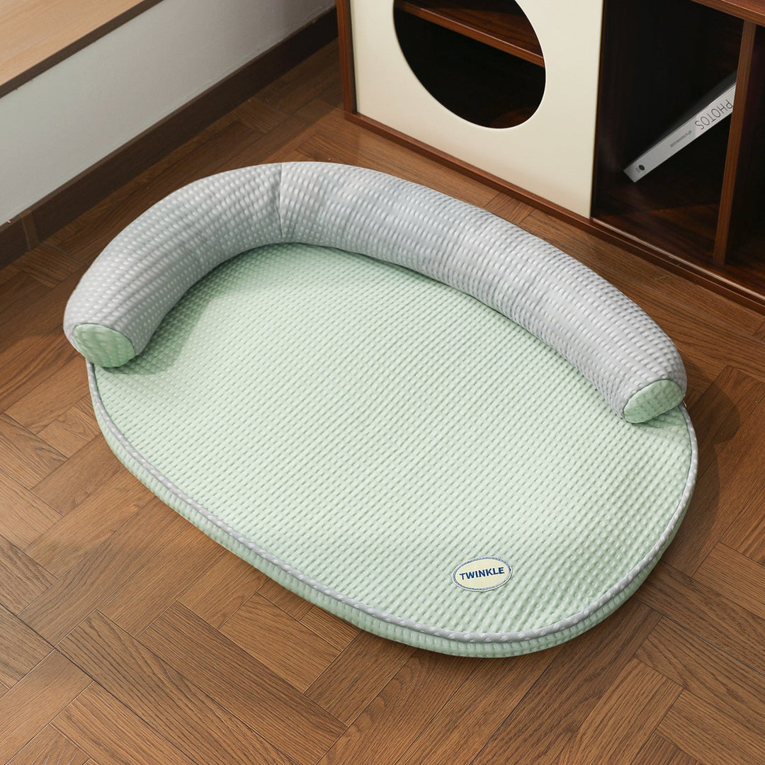 Unisex nan cooling orthopedic cat bed with neck roll Kalsten