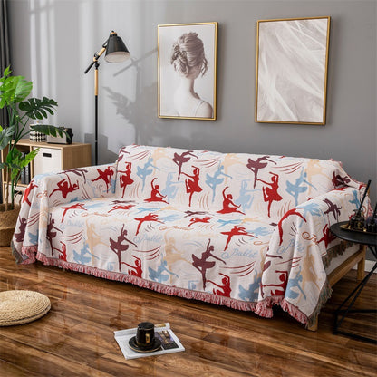 Artistic Ballet-Themed Sofa Throw Blanket