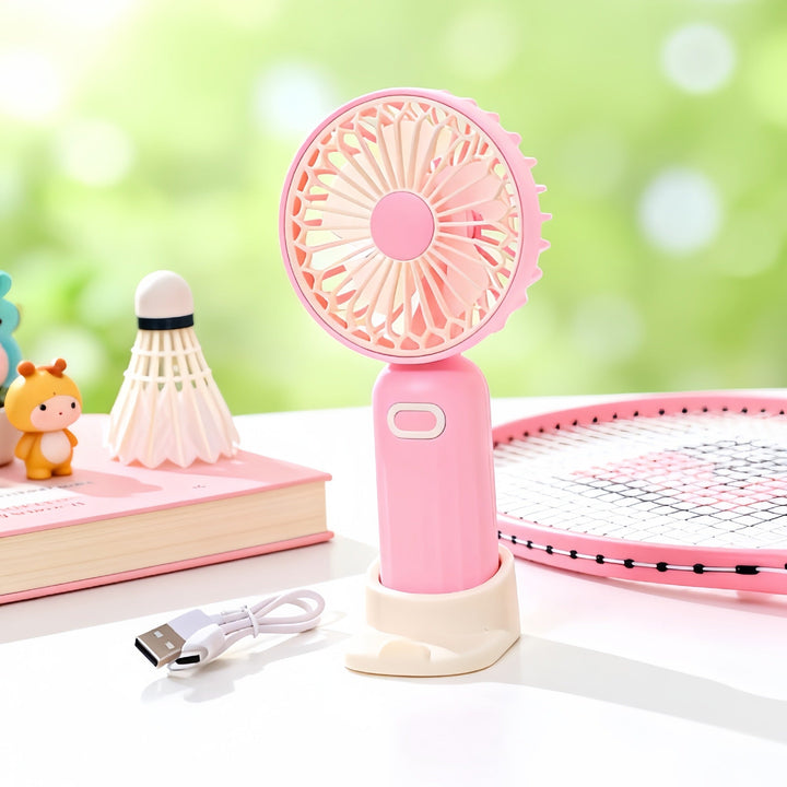 Women's portable mini hand fan with USB connection and flexible tilt Kalsten