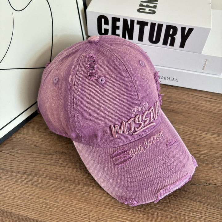 Women's Distressed Denim Adjustable Baseball Cap Kalsten