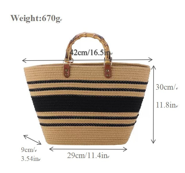 Stylish basket bag with bamboo handles Kalsten