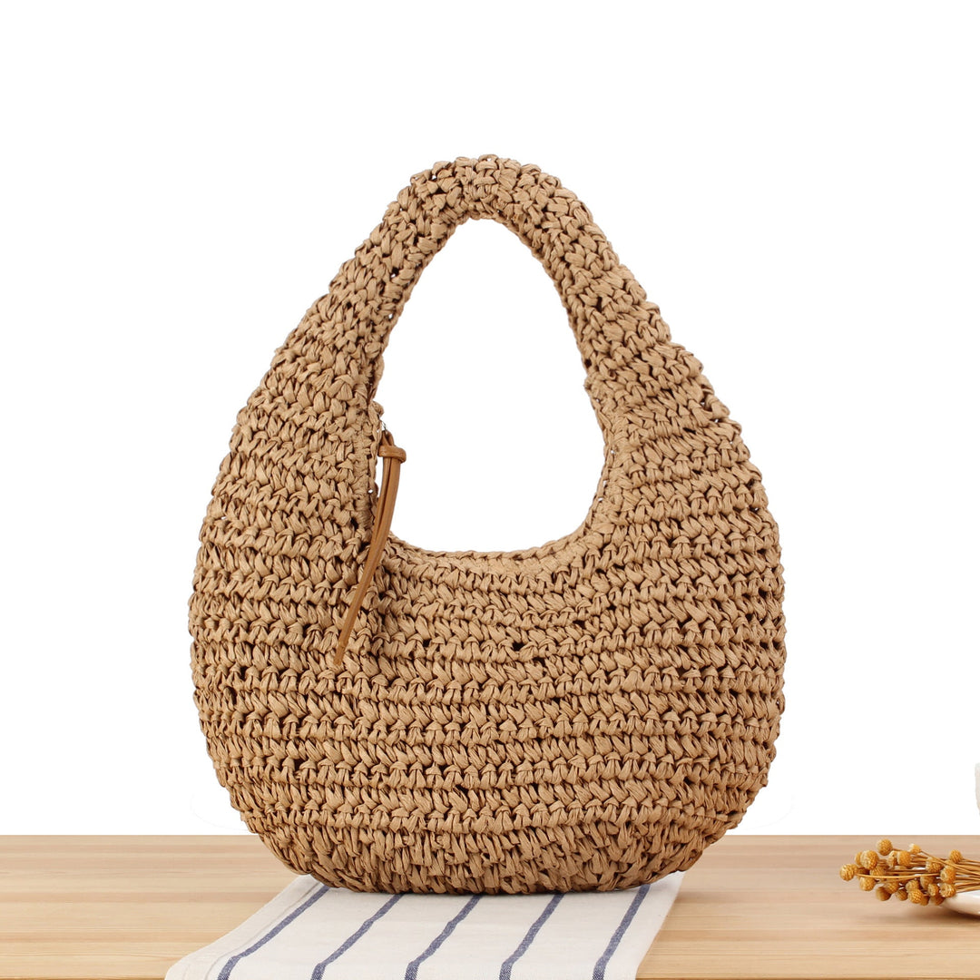 Hand-knotted shoulder bag made of natural material Kalsten