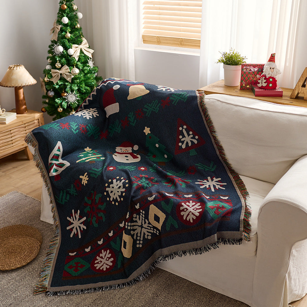 Cozy Festive Cartoon Throw Blanket