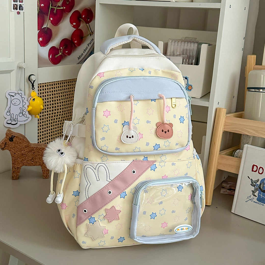 Children's Fun Character Design Multi-Pocket School Backpack