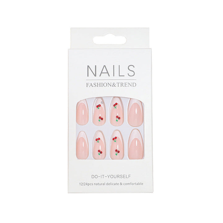 Elegant Cherry Blossom Press-On Nail Art Kalsten