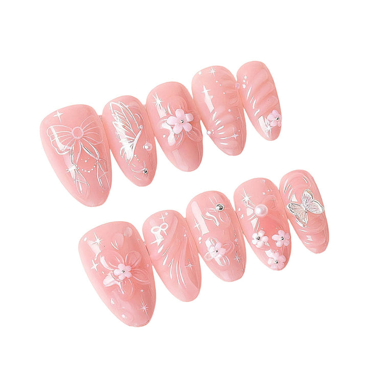 Decorative Floral Press-On Nail Art Set Kalsten