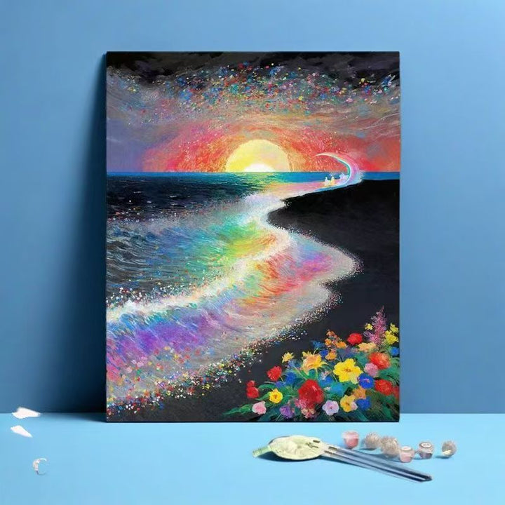 Rainbow Ocean Landscape Art Print Kalsten