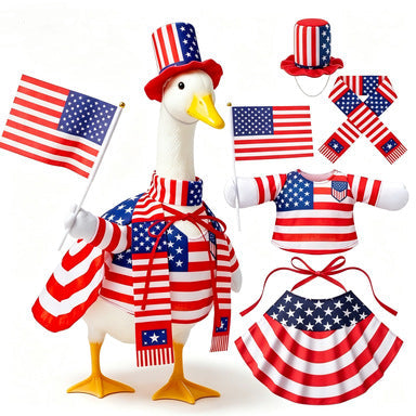 Unisex decorative fabric gander with patriotic costume and removable top hat Kalsten