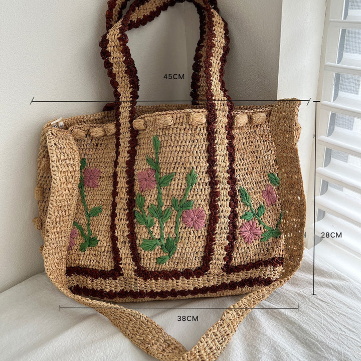 Braided shoulder bag with floral motif Kalsten