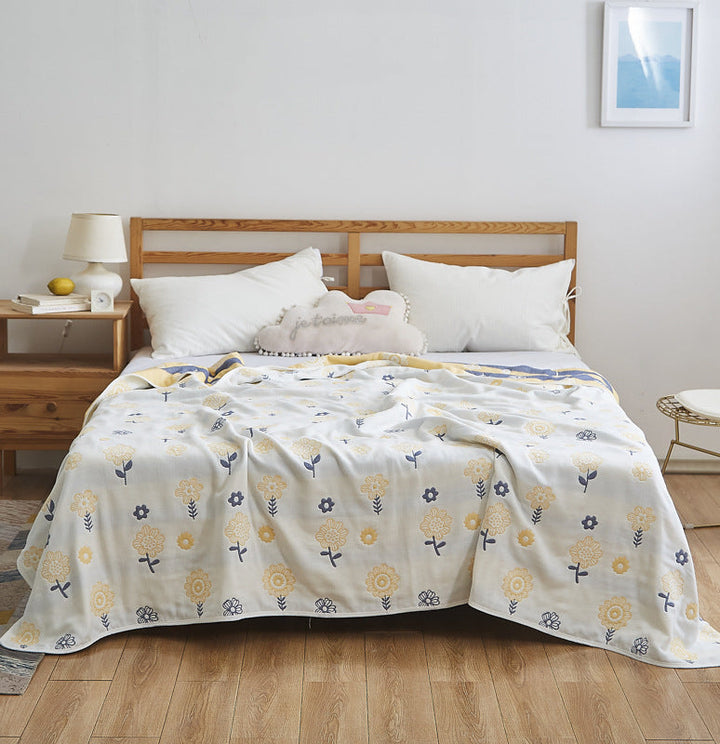 Women Elegant Blanket with Subtle Leaf Pattern Kalsten