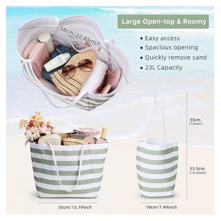 Beach bag with large storage space and water-repellent material Kalsten
