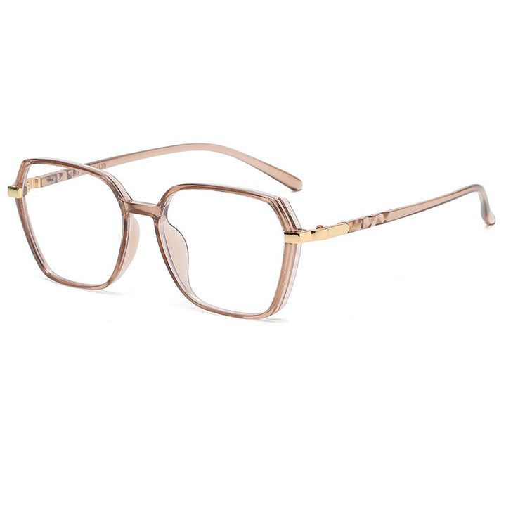 Ladies fashionable square reading glasses with golden accents Kalsten