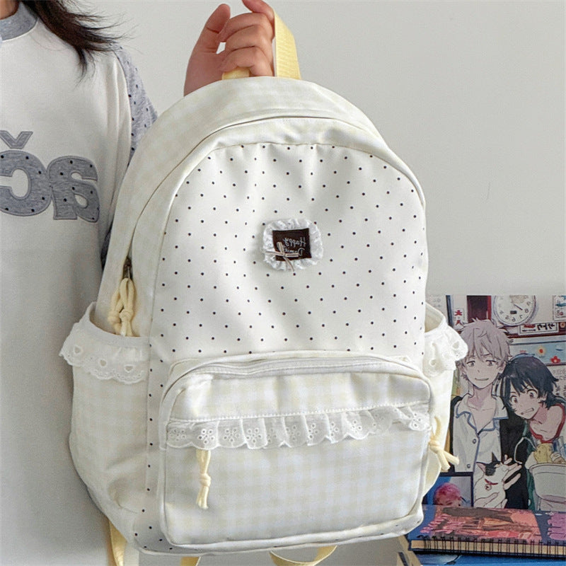 Charming Gingham Patterned School Backpack