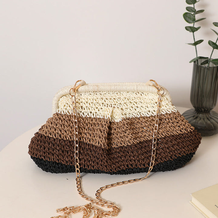Handmade basket bag with trendy gradient Kalsten
