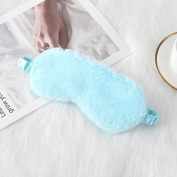 Women's cozy sleep mask made of plush with adjustable elastic band and lightproof inner lining Kalsten