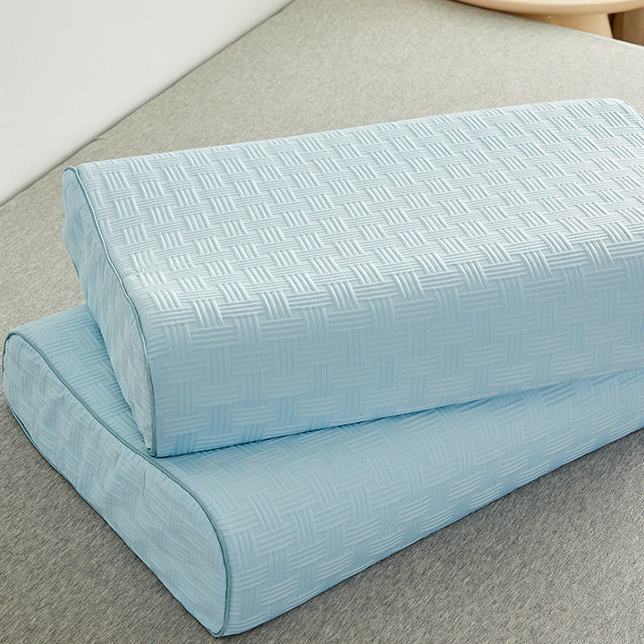 Orthopedic neck support pillow with ergonomic shape and ventilated cover Kalsten