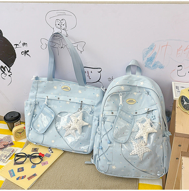 Multi-Purpose Star-Embellished School Backpack