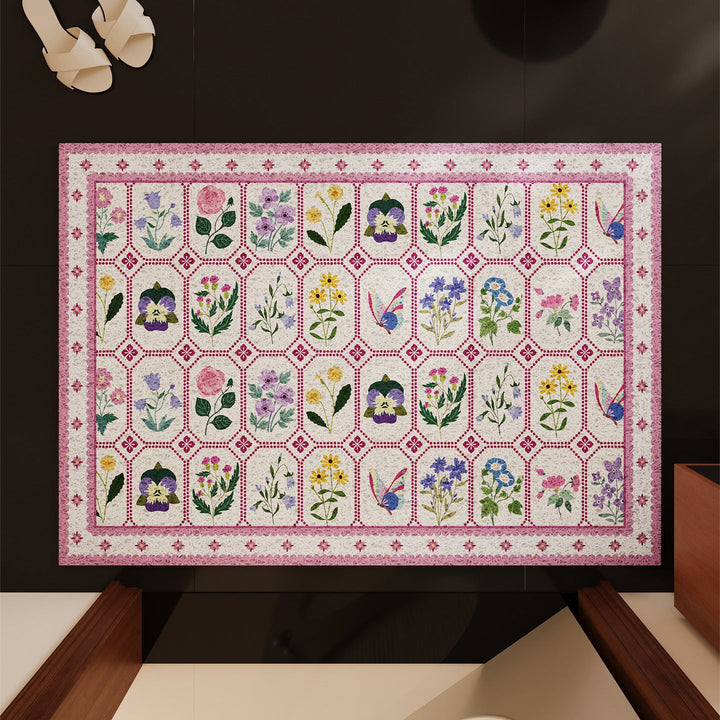 Decorative Floral Area Mat Kalsten