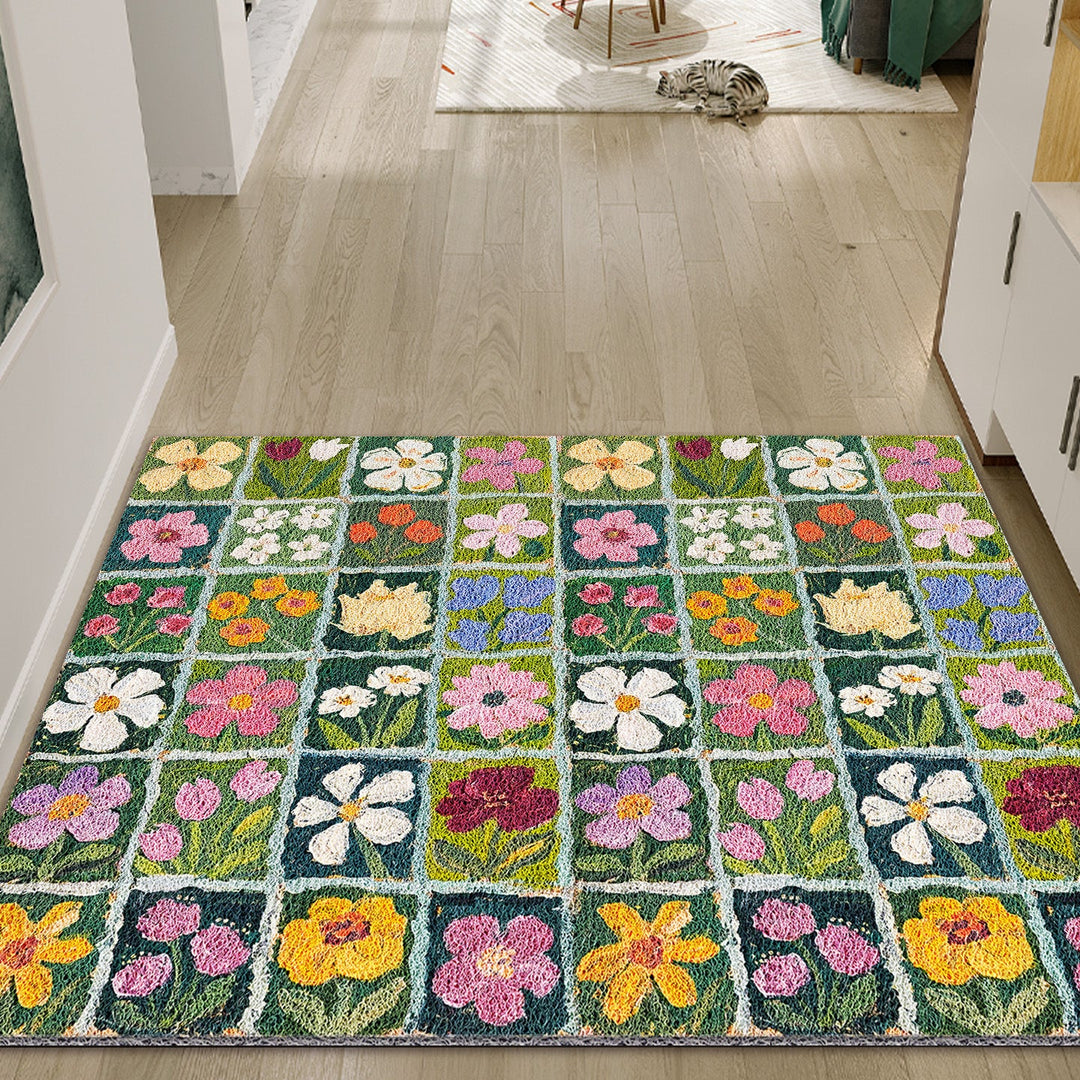 Colorful Floral Patchwork Area Rug Kalsten