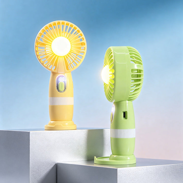 Portable hand fan with LED lighting and multiple speed control Kalsten