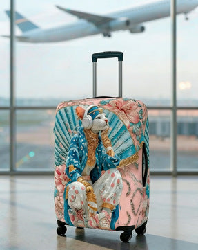 Unisex expandable suitcase cover with cat pattern, elastic protective material and zipper Kalsten