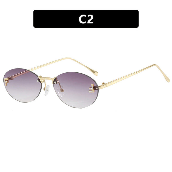 Women's fashionable sunglasses with elegant, round lenses and delicate metal frame Kalsten