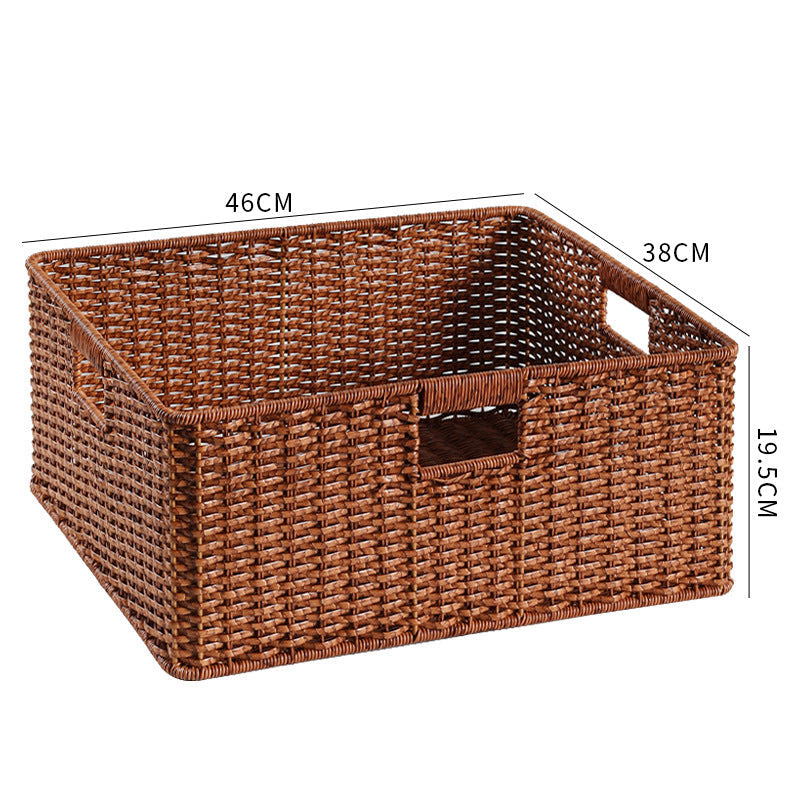 Handcrafted Large Rectangular Wicker Storage Basket Kalsten