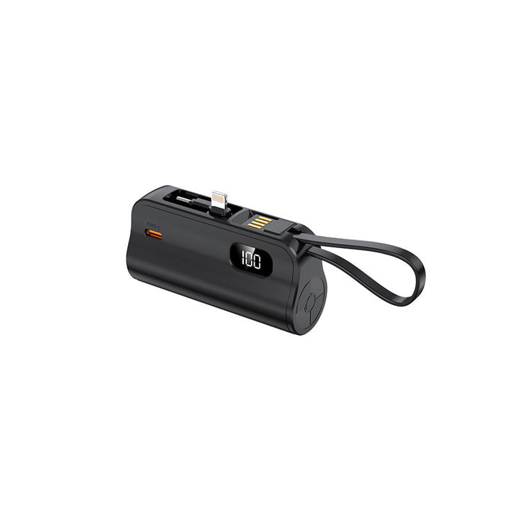 Portable power bank with integrated cables and LED display Kalsten