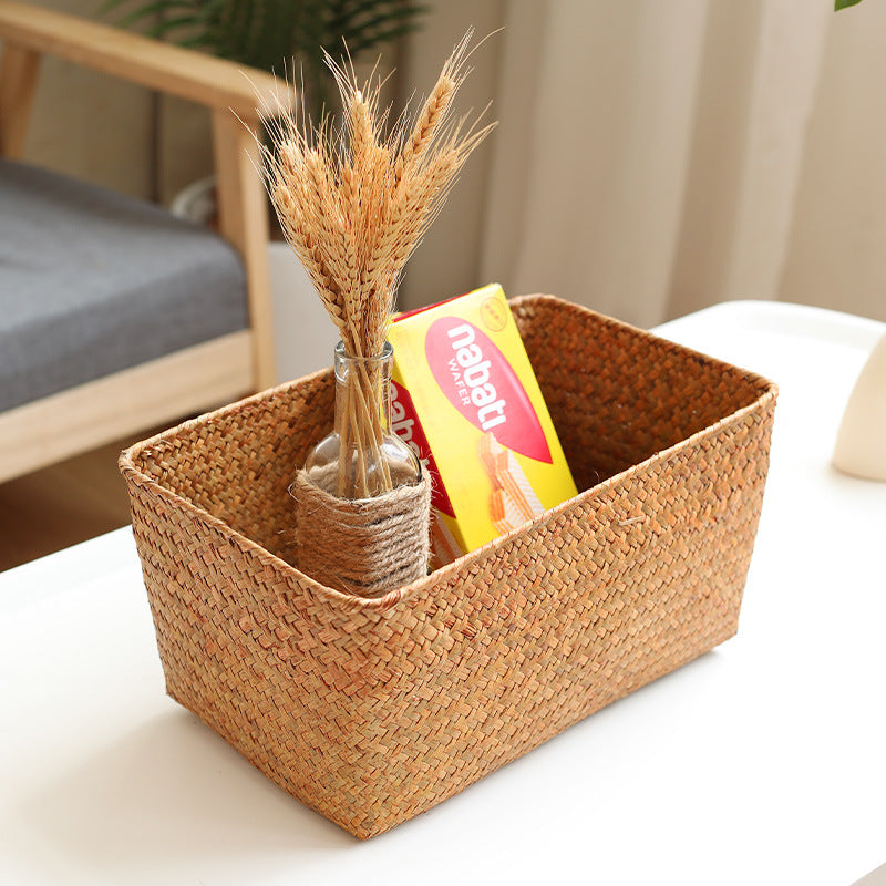 Rectangular Handwoven Storage Basket Kalsten