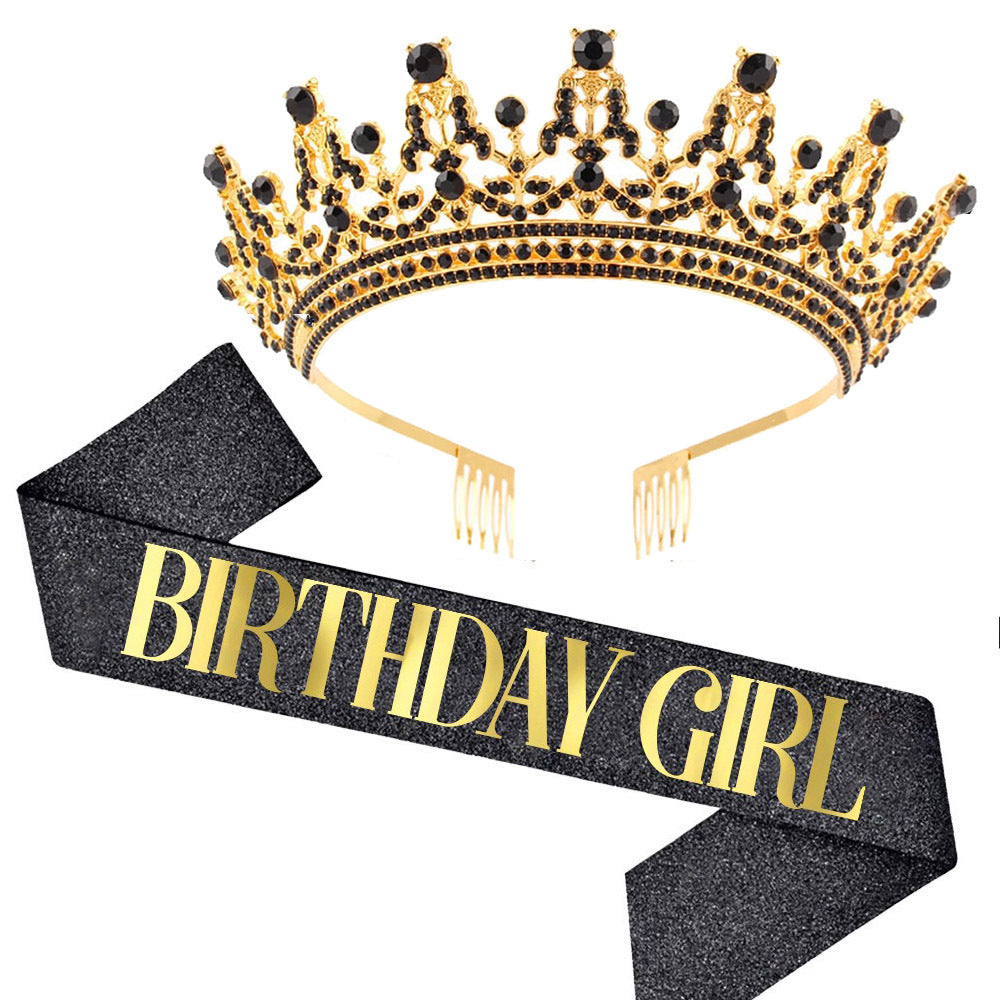 Women's Sparkling Crown and Sash Set Kalsten
