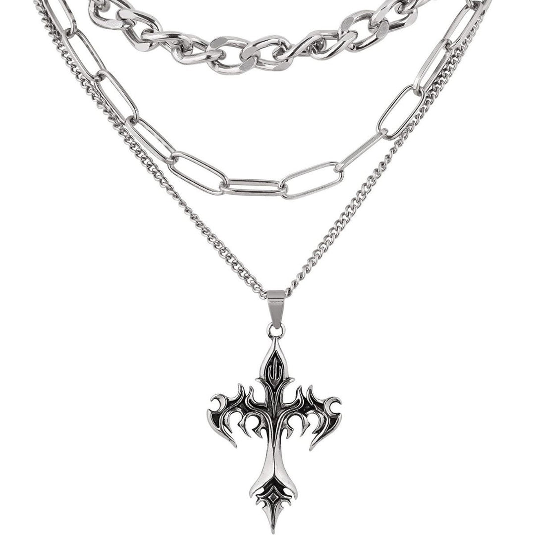 Layered Chain Cross Pendant Necklace Kalsten