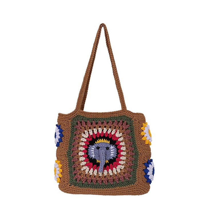 Handmade macrame shoulder bag with elephant design Kalsten